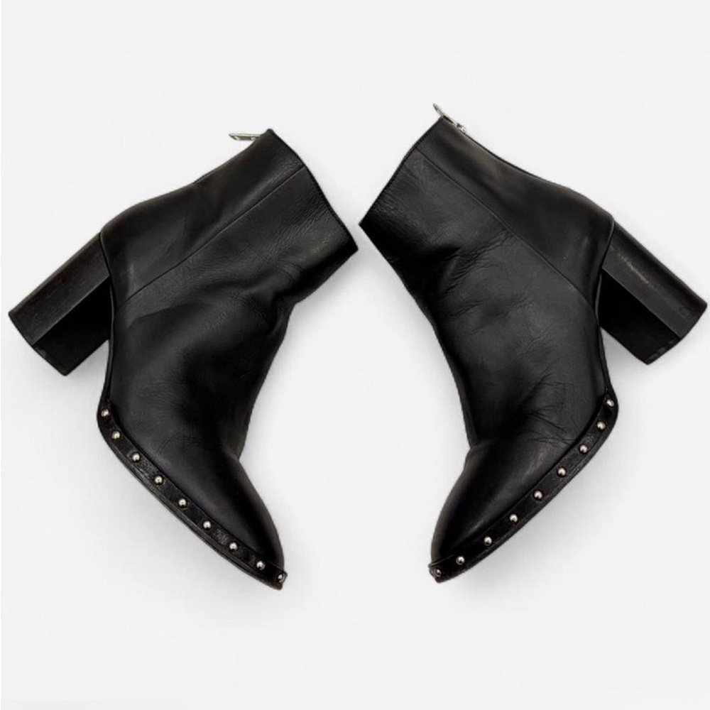 All Saints Black Ankle Boots with Studs